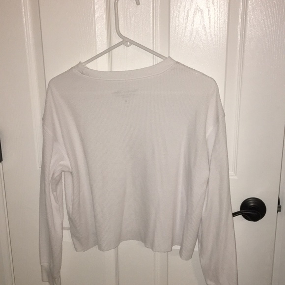 white long sleeve waffle shirt - Picture 2 of 3